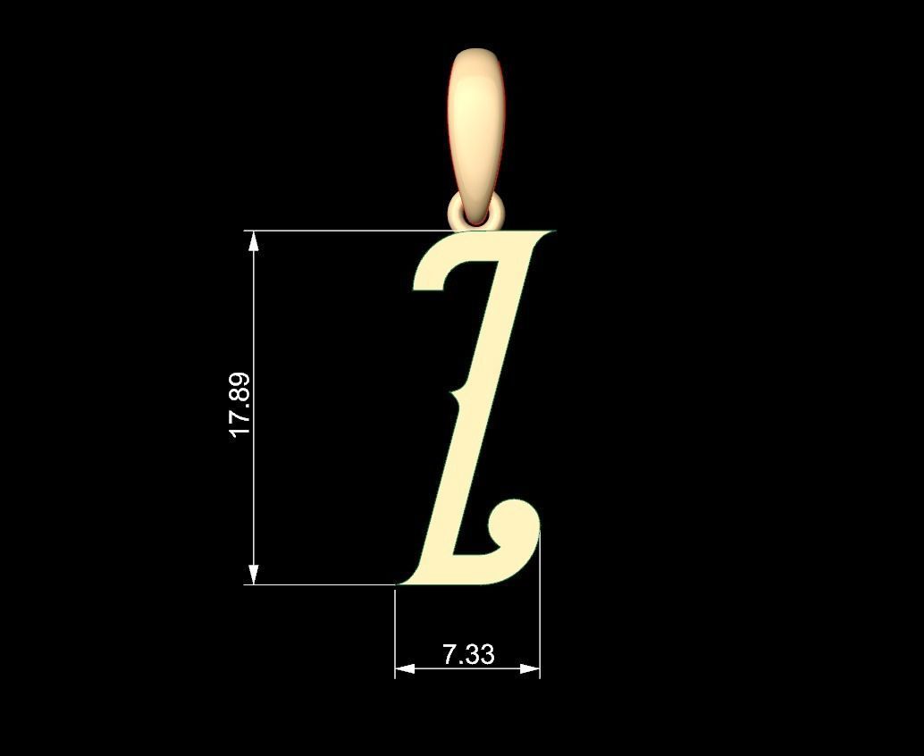 Initial Letters Pendant ChivelMind Z 3D print model_4