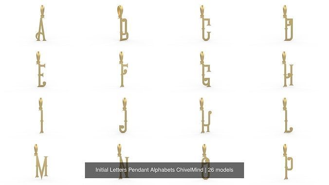Initial Letters Pendant Alphabets ChivelMind 3D Model Collection