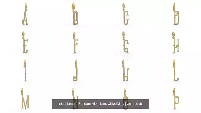 Initial Letters Pendant Alphabets ChivelMind 3D Model Collection