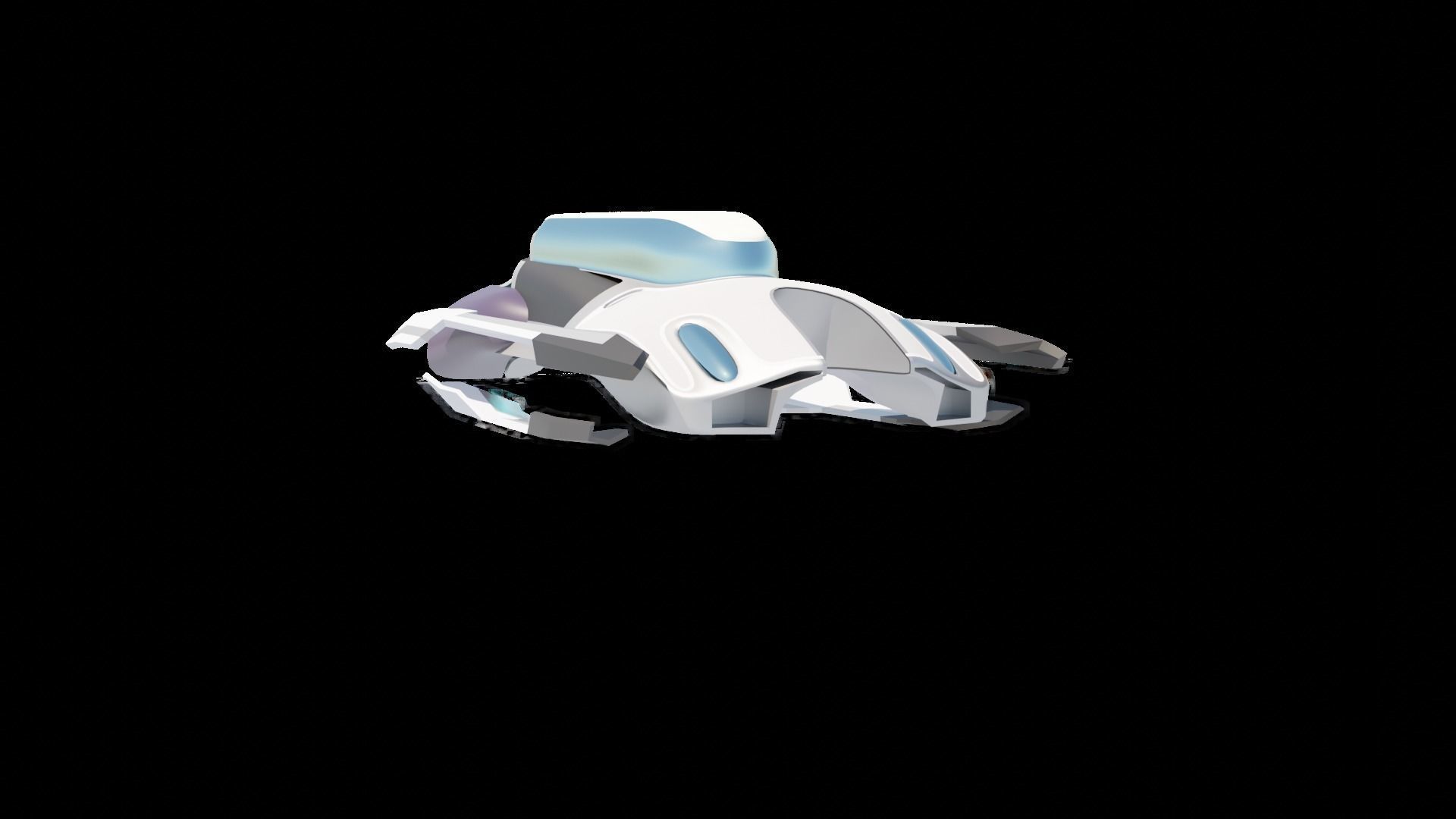 Simplistic Flying Vehicle 16 Low-poly 3D model_30