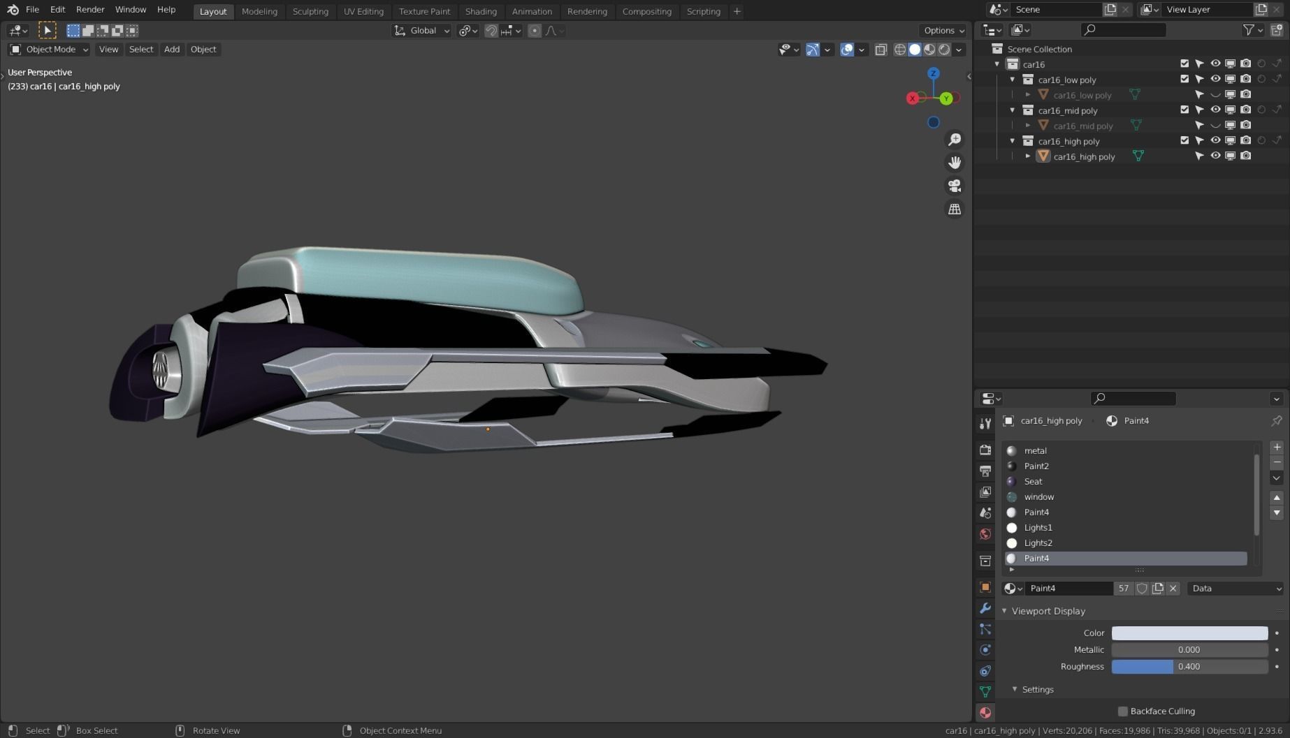 Simplistic Flying Vehicle 16 Low-poly 3D model_20