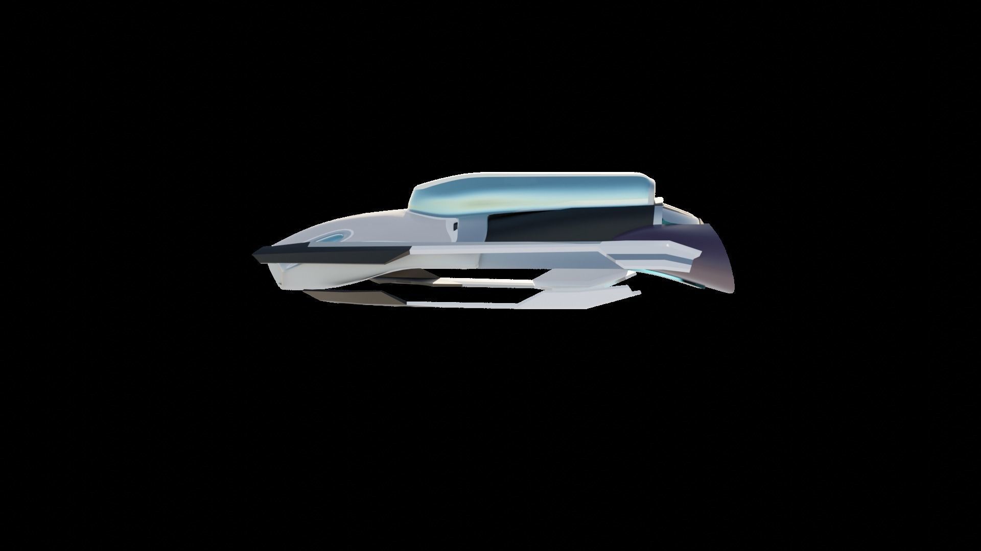 Simplistic Flying Vehicle 16 Low-poly 3D model_27
