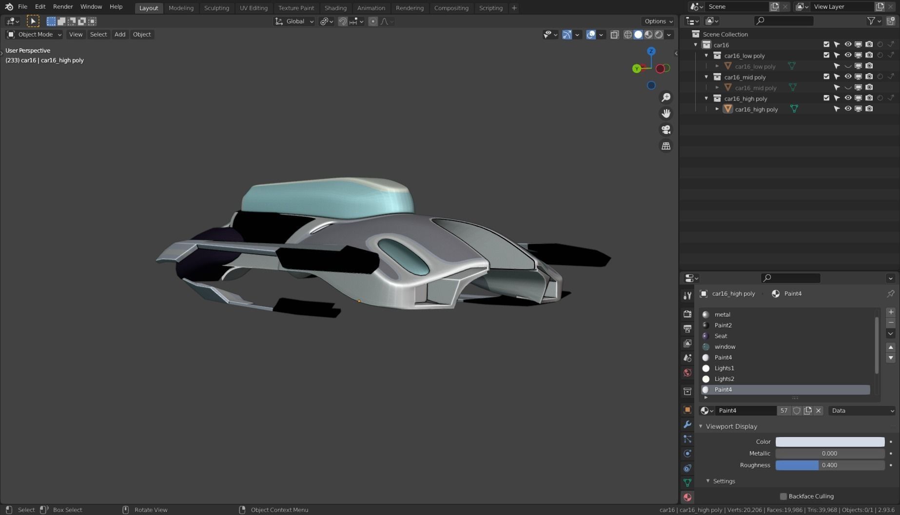 Simplistic Flying Vehicle 16 Low-poly 3D model_23