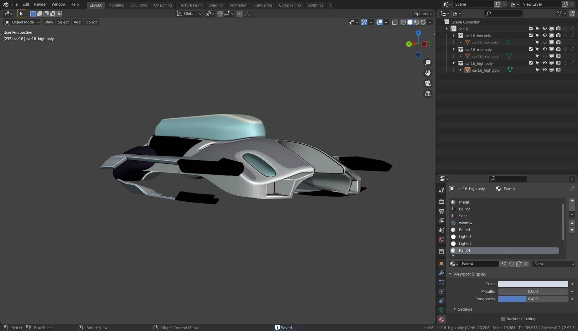 Simplistic Flying Vehicle 16 Low-poly 3D model_11