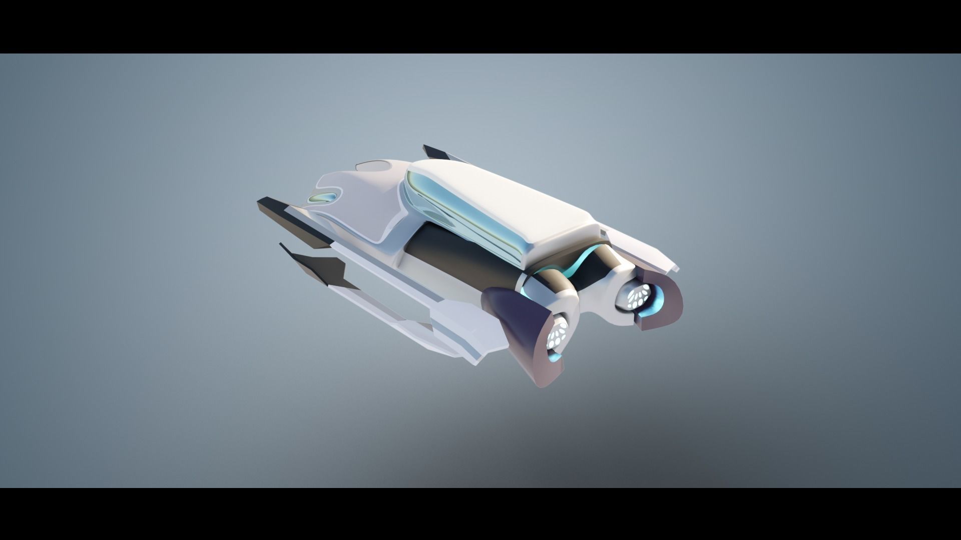 Simplistic Flying Vehicle 16 Low-poly 3D model_6