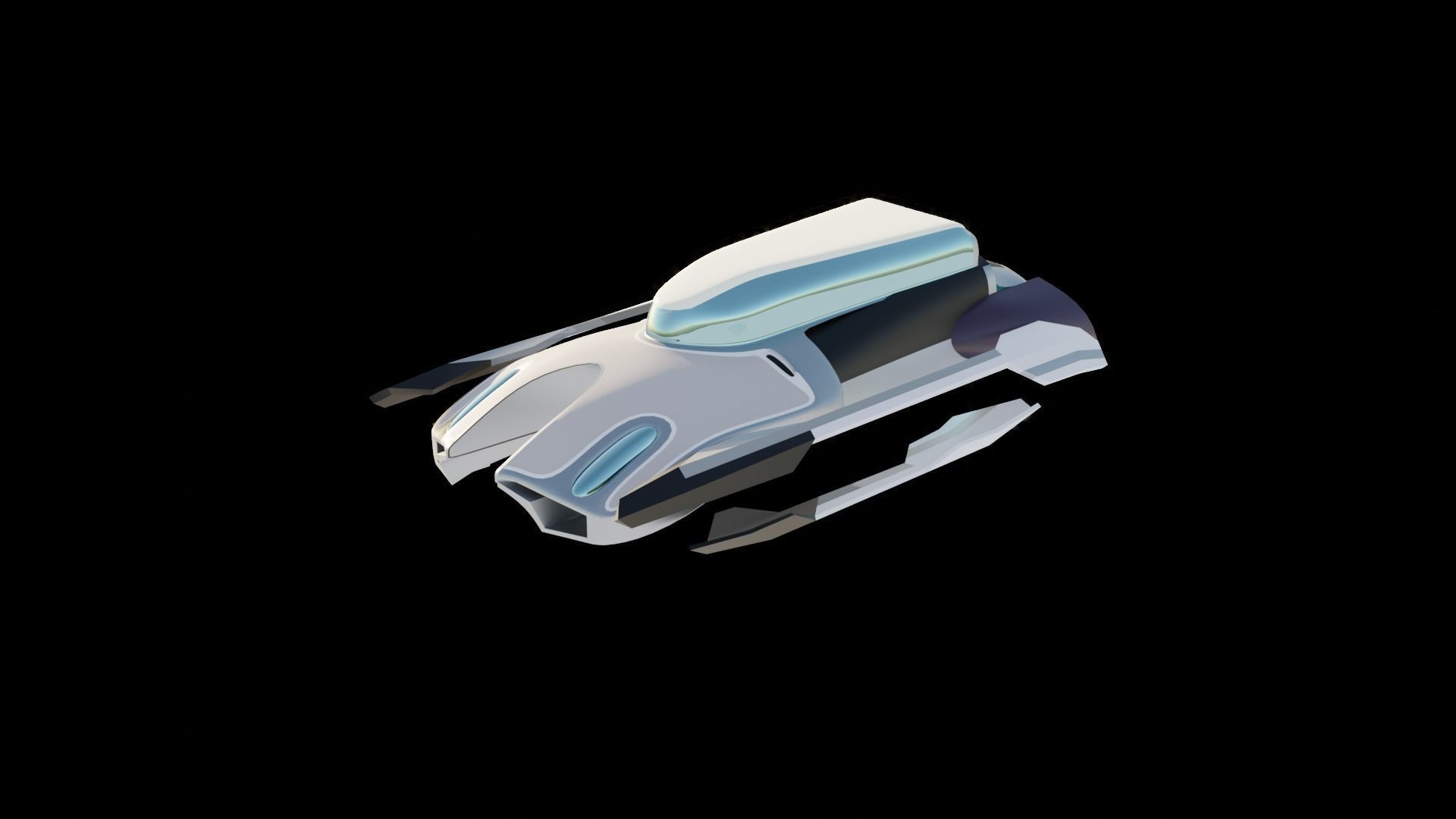 Simplistic Flying Vehicle 16 Low-poly 3D model_26