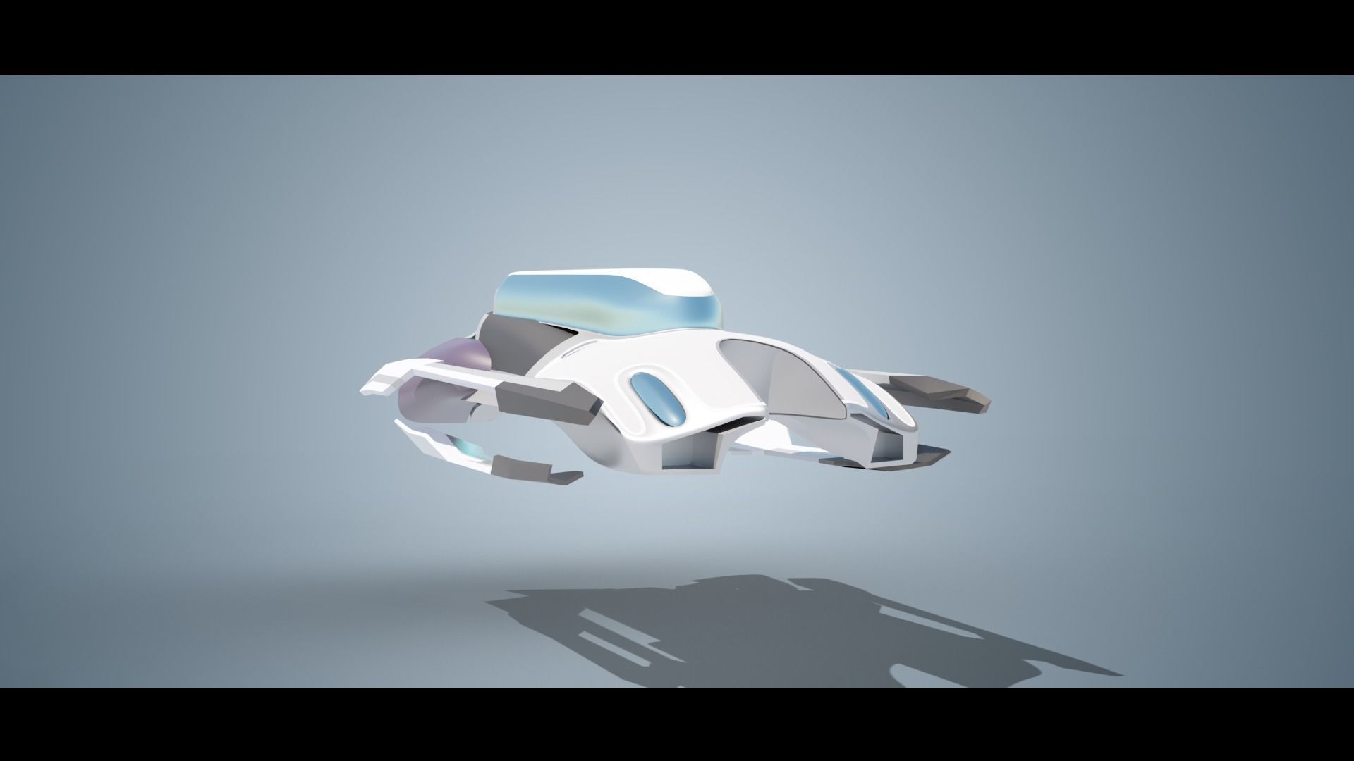 Simplistic Flying Vehicle 16 Low-poly 3D model_1