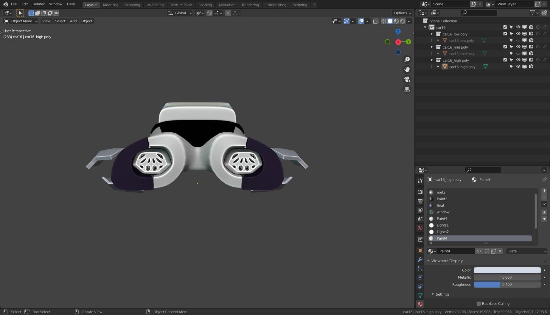 Simplistic Flying Vehicle 16 Low-poly 3D model_18