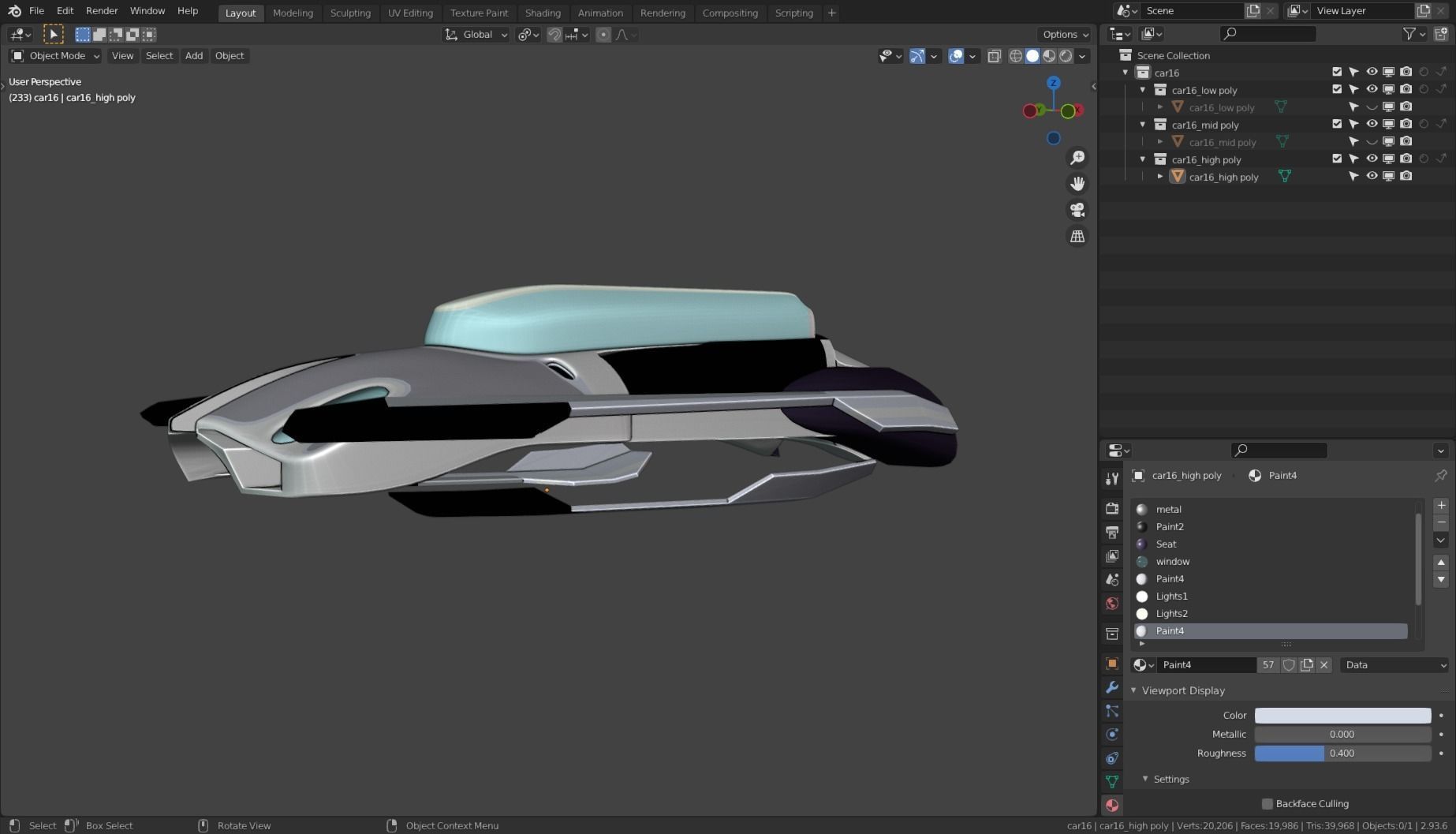 Simplistic Flying Vehicle 16 Low-poly 3D model_14