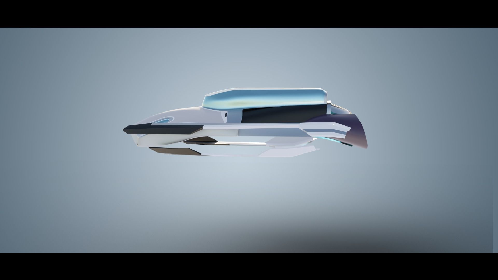 Simplistic Flying Vehicle 16 Low-poly 3D model_4
