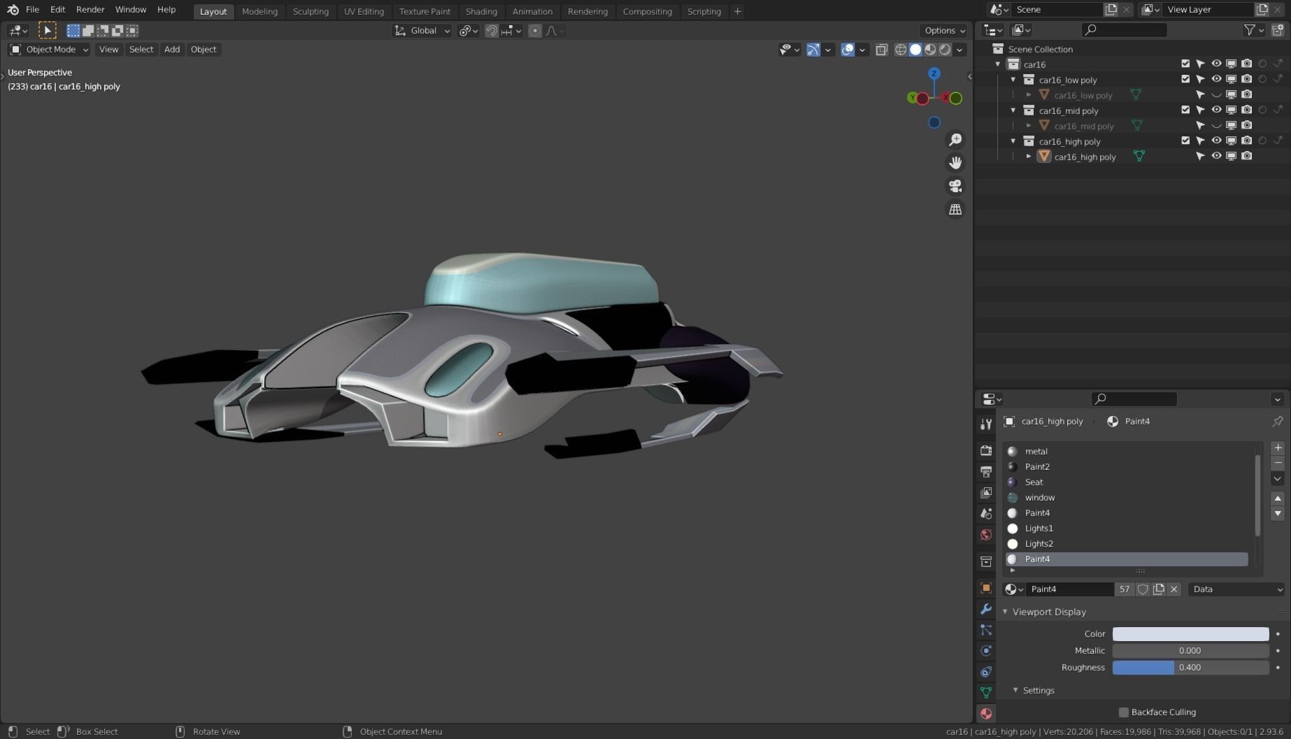 Simplistic Flying Vehicle 16 Low-poly 3D model_13