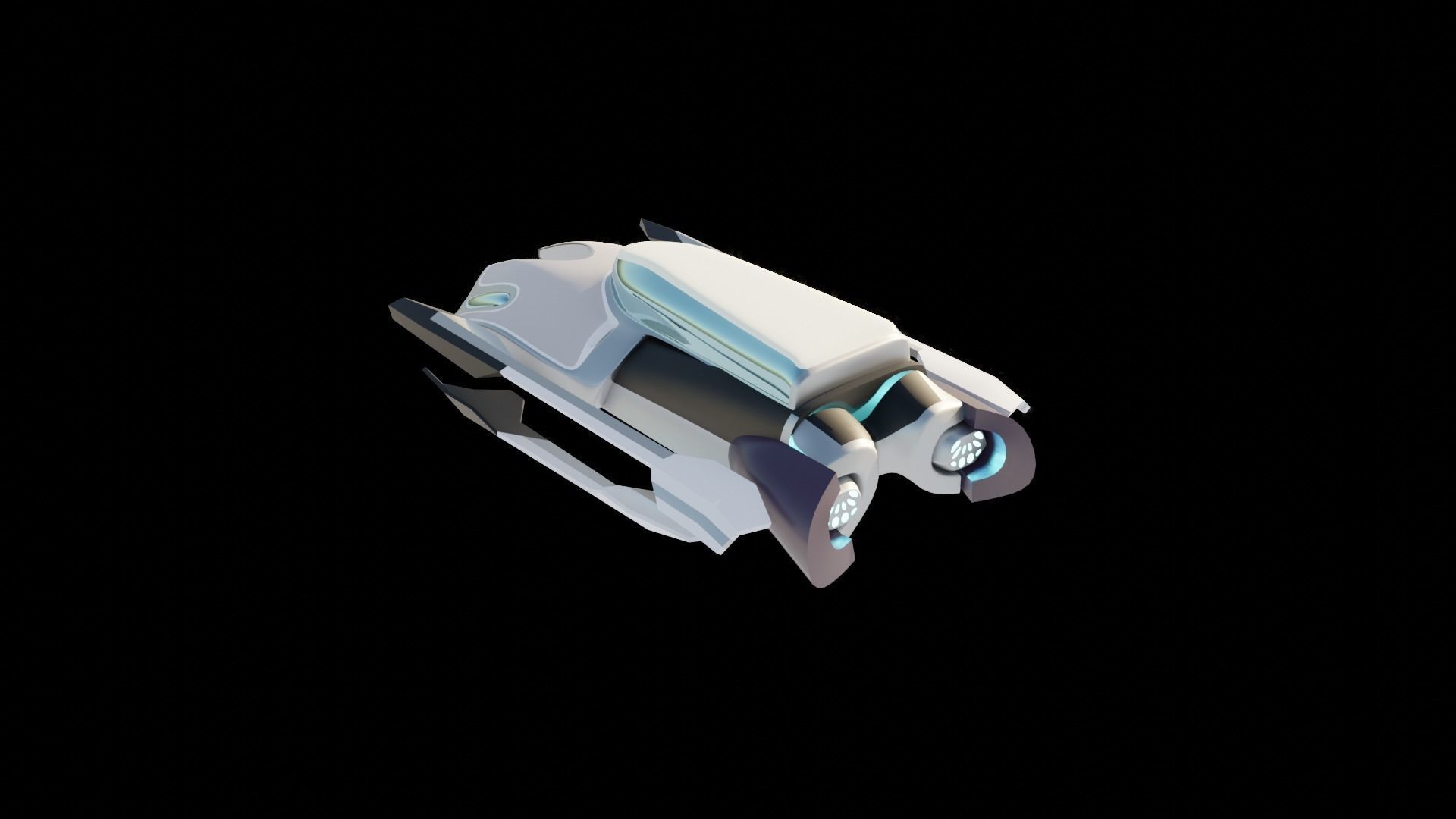 Simplistic Flying Vehicle 16 Low-poly 3D model_28