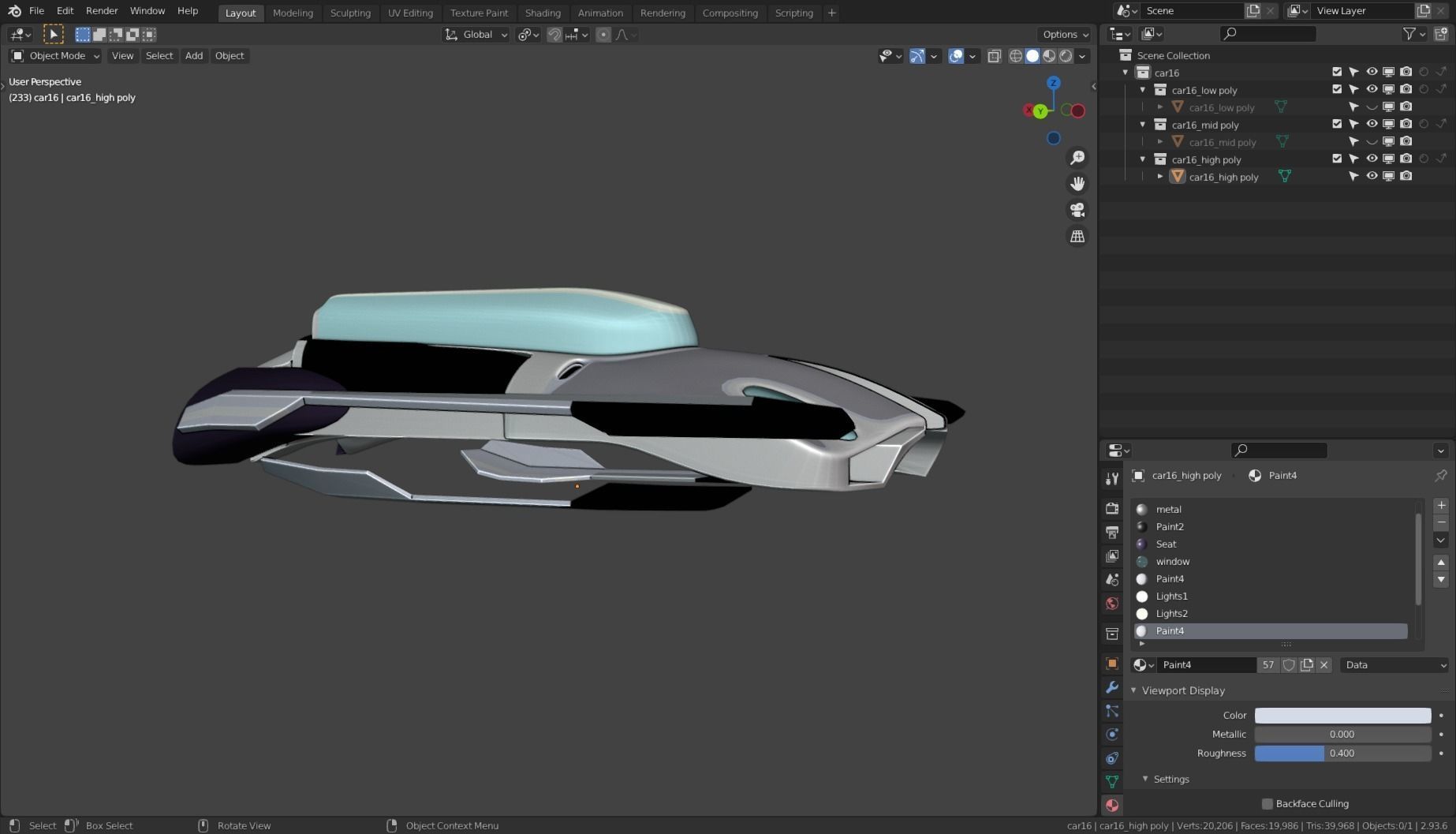 Simplistic Flying Vehicle 16 Low-poly 3D model_22
