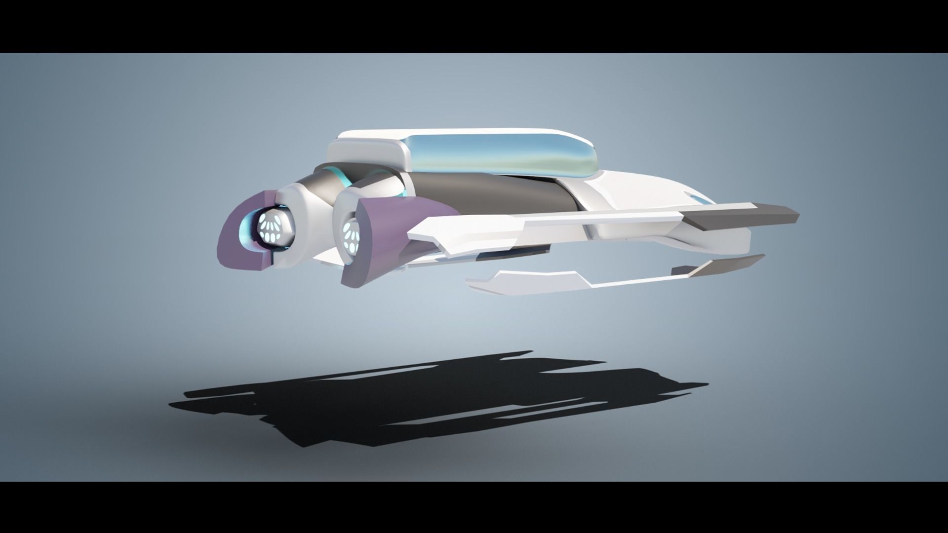 Simplistic Flying Vehicle 16 Low-poly 3D model_5