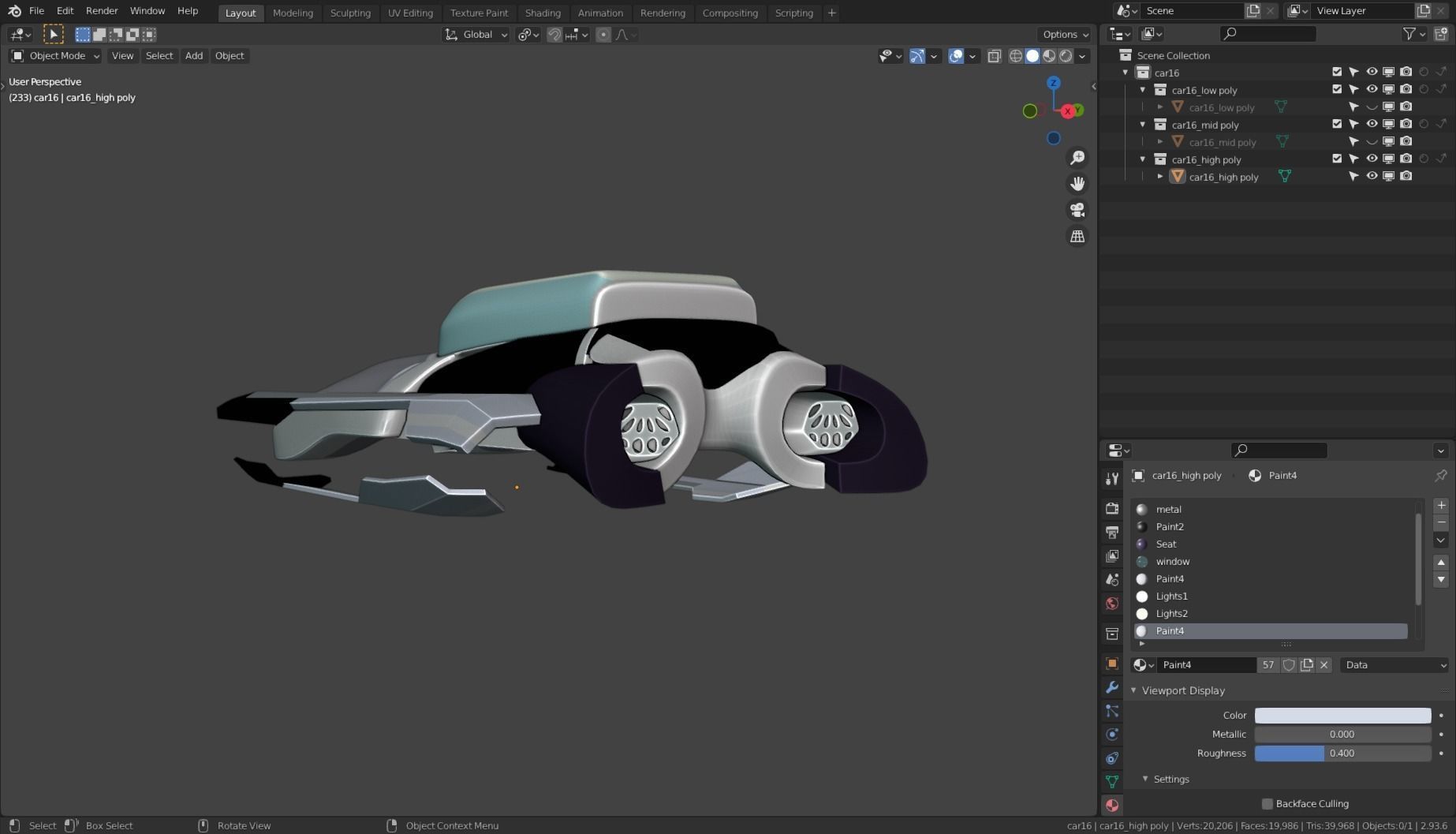 Simplistic Flying Vehicle 16 Low-poly 3D model_17