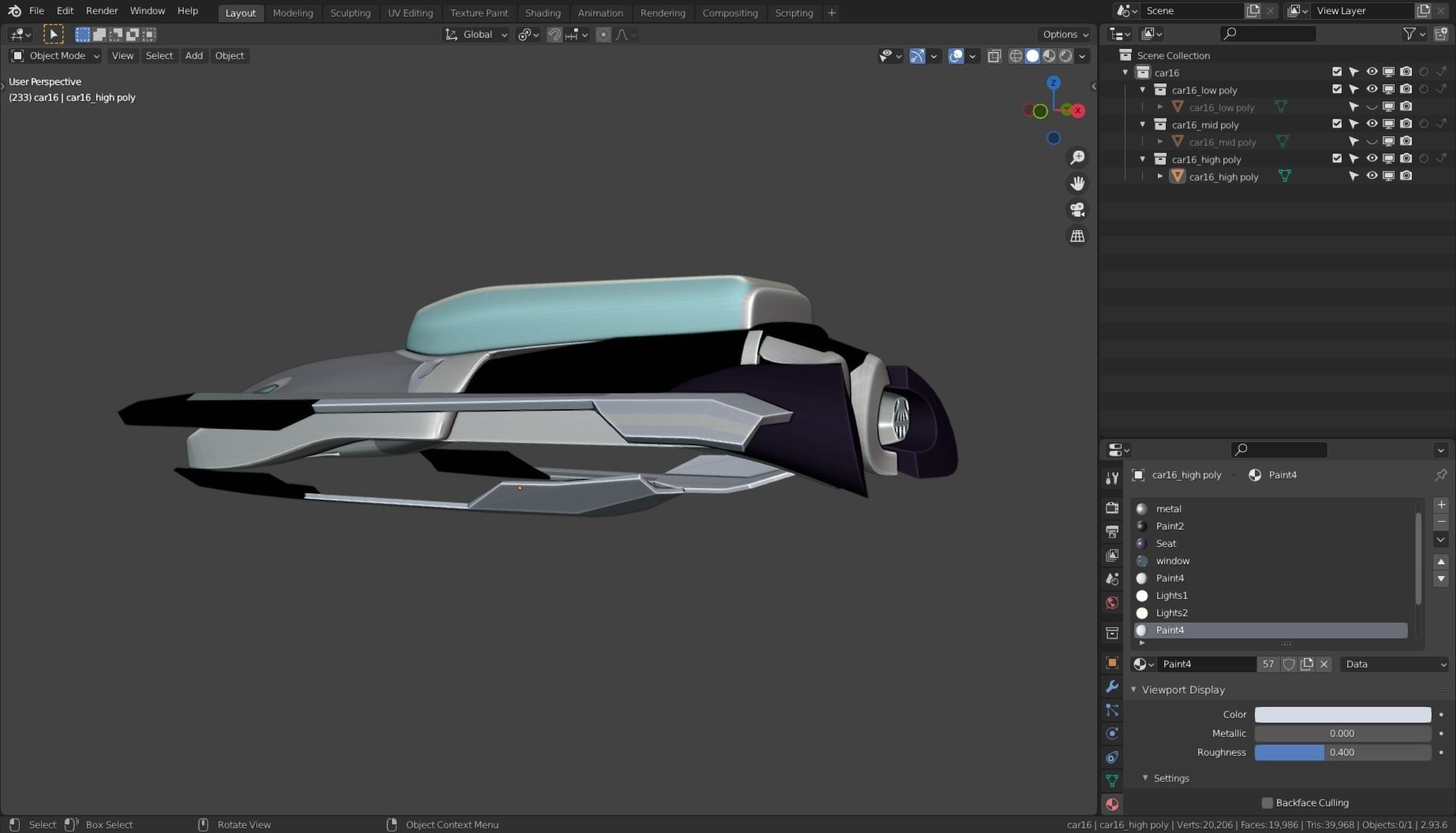 Simplistic Flying Vehicle 16 Low-poly 3D model_16