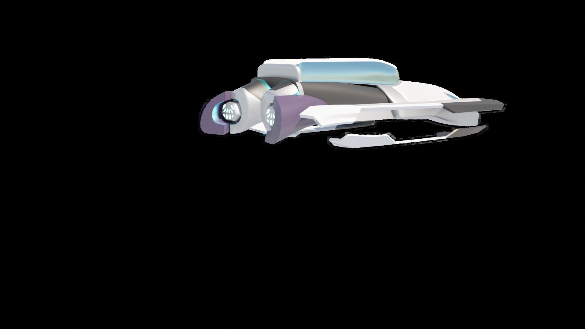 Simplistic Flying Vehicle 16 Low-poly 3D model_29