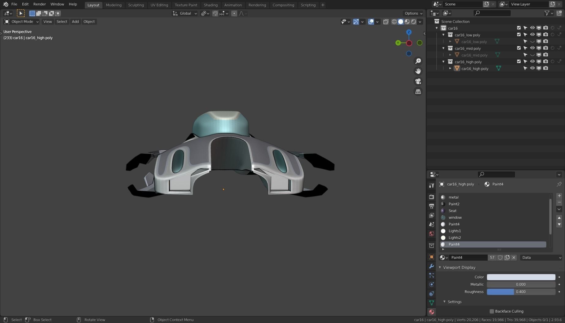 Simplistic Flying Vehicle 16 Low-poly 3D model_12