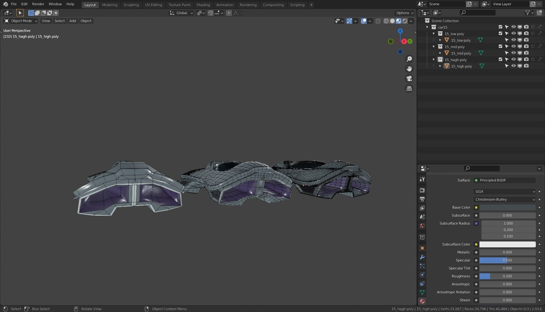 Simplistic Flying Vehicle 15 FREE SAMPLE Free low-poly 3D model_7