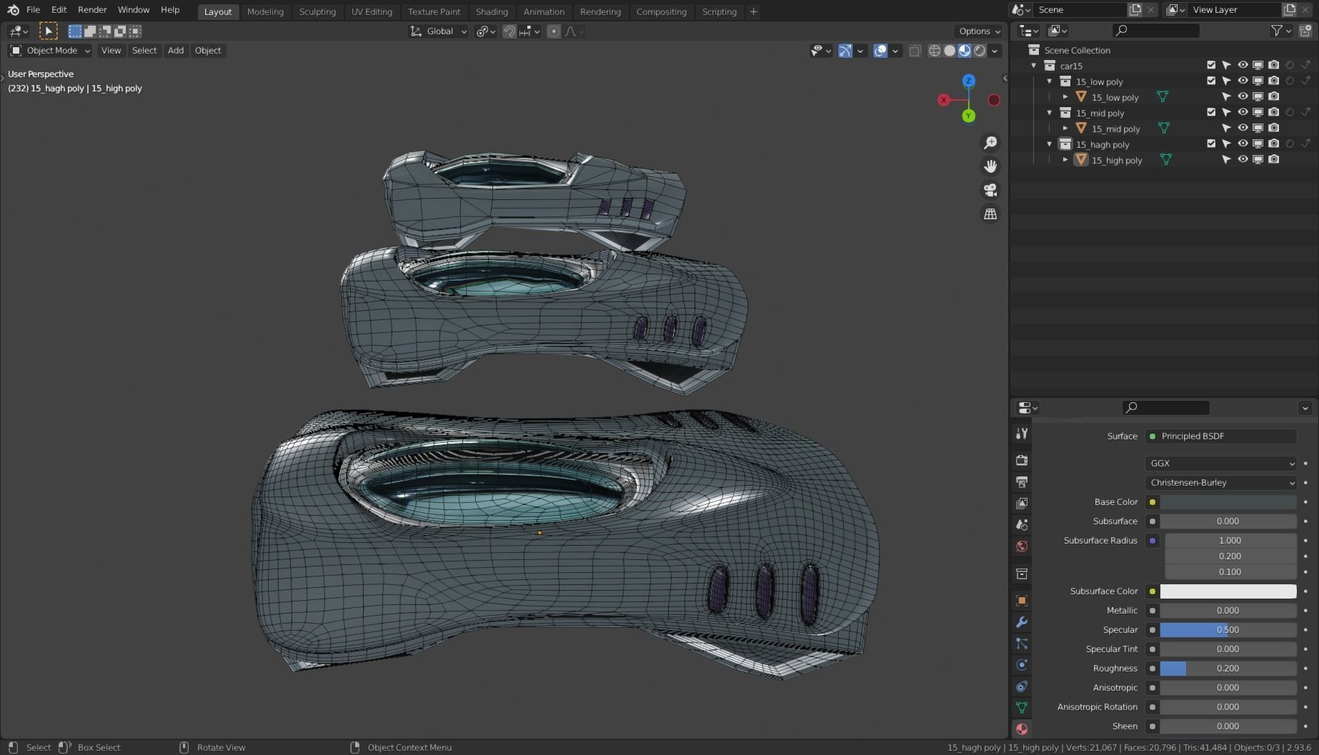 Simplistic Flying Vehicle 15 FREE SAMPLE Free low-poly 3D model_8