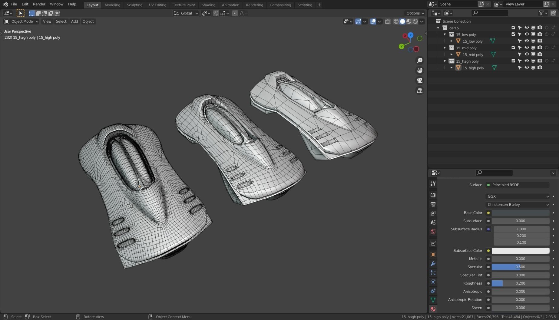 Simplistic Flying Vehicle 15 FREE SAMPLE Free low-poly 3D model_3