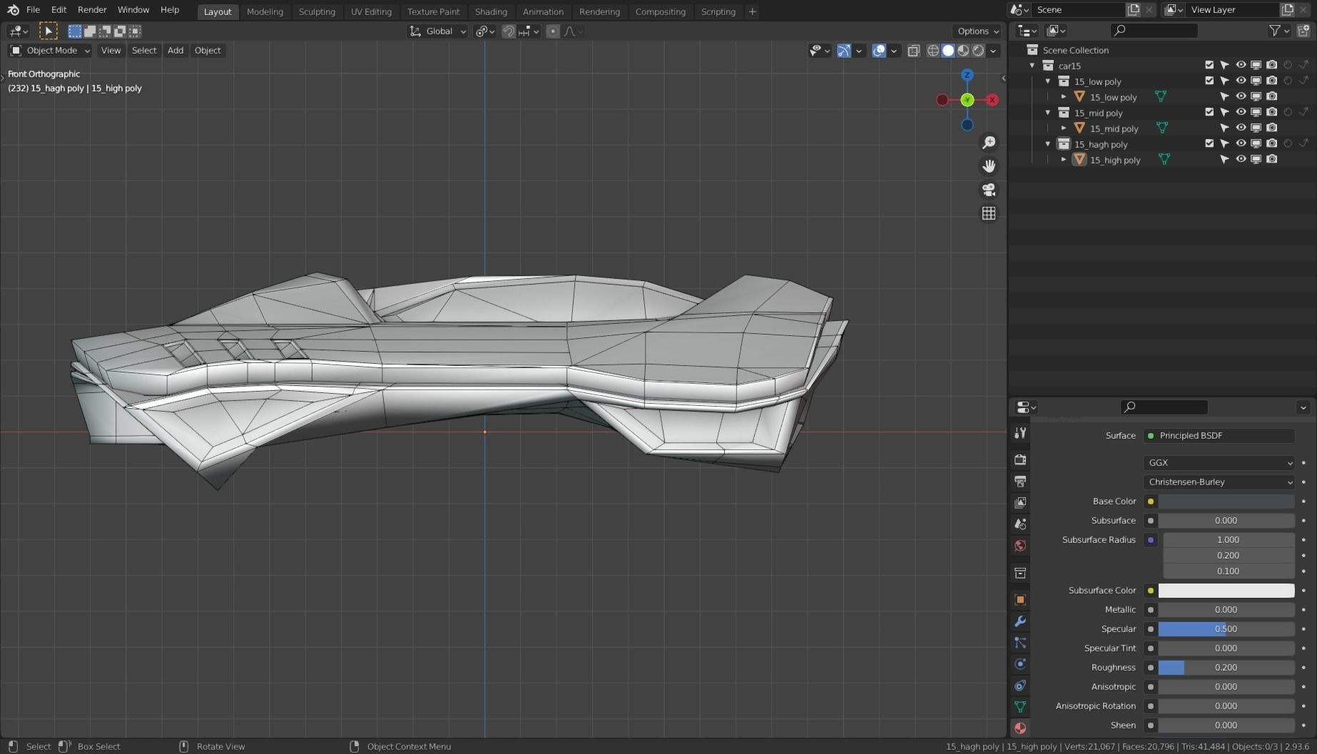 Simplistic Flying Vehicle 15 FREE SAMPLE Free low-poly 3D model_4