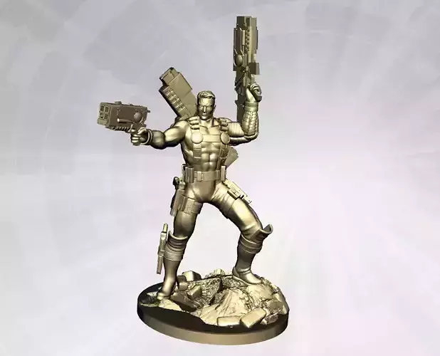 Cable Marvel Statue 3D Model Ready to Print