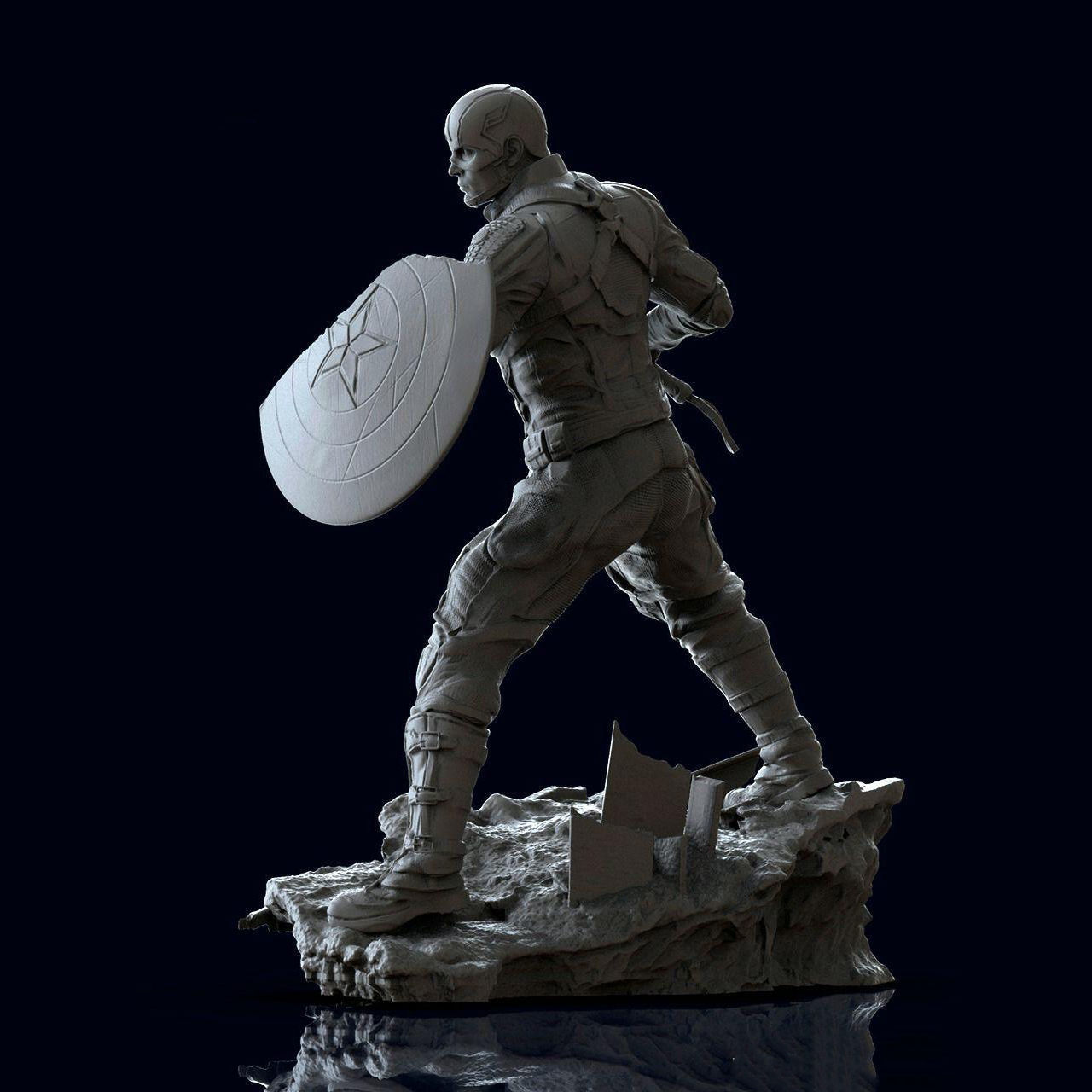 Captain America Statue 3D Model Ready to Print 3D print model_2