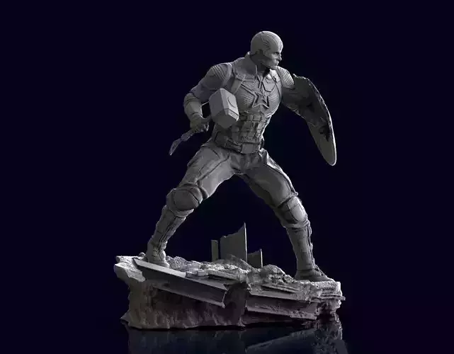 Captain America Statue 3D Model Ready to Print 3D print model