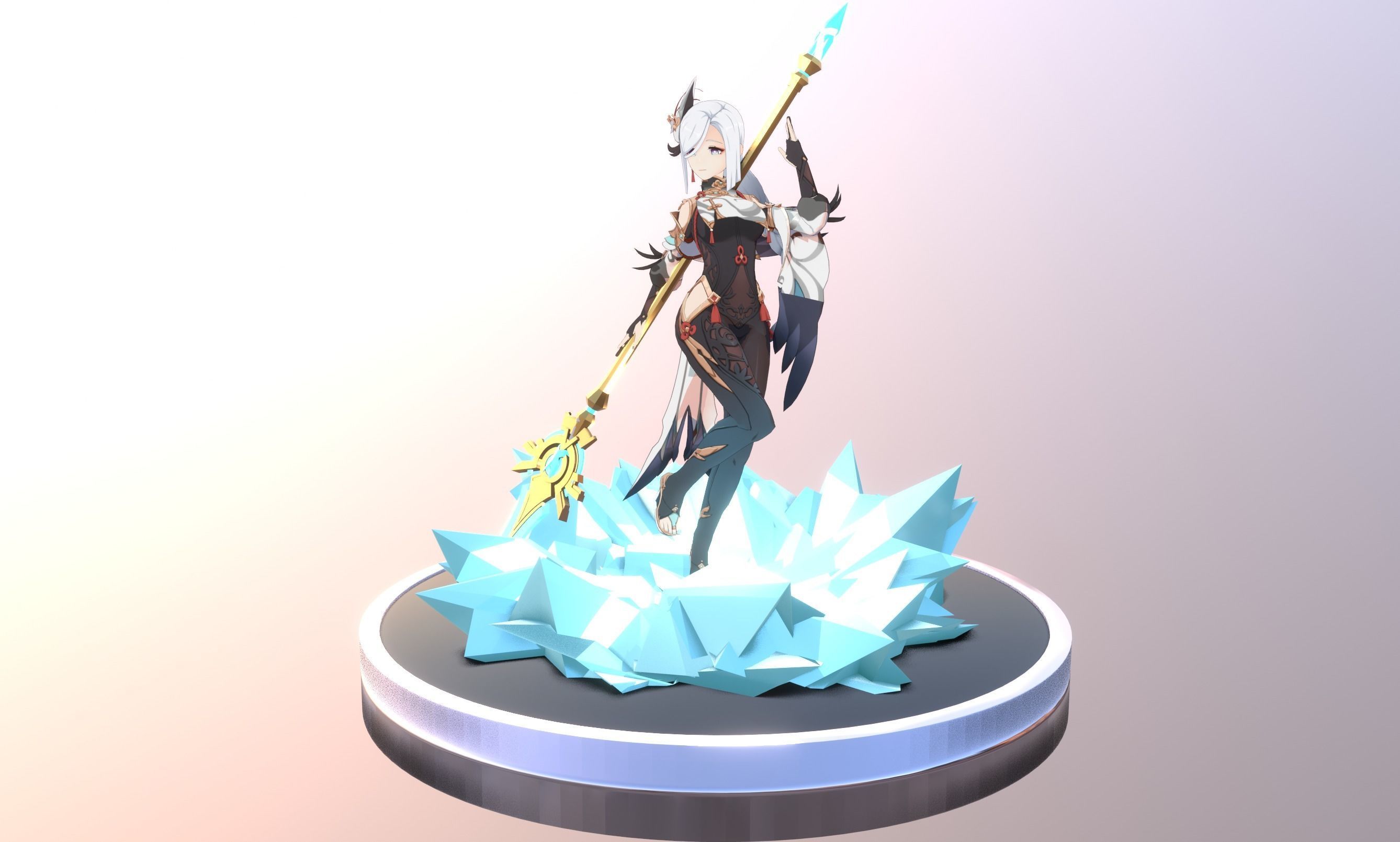 Skyward Spine Shenhe 3D model_9