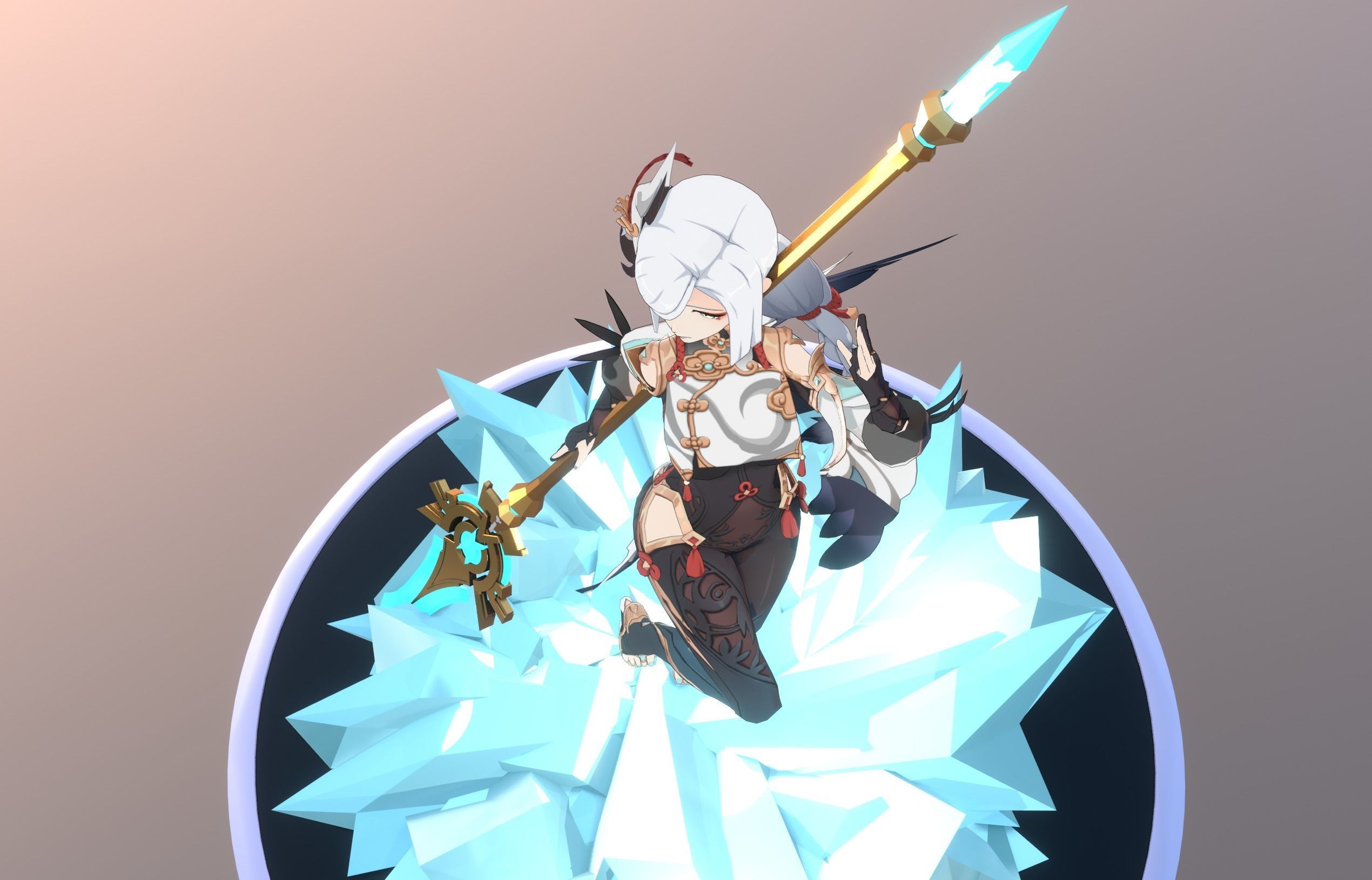 Skyward Spine Shenhe 3D model_33