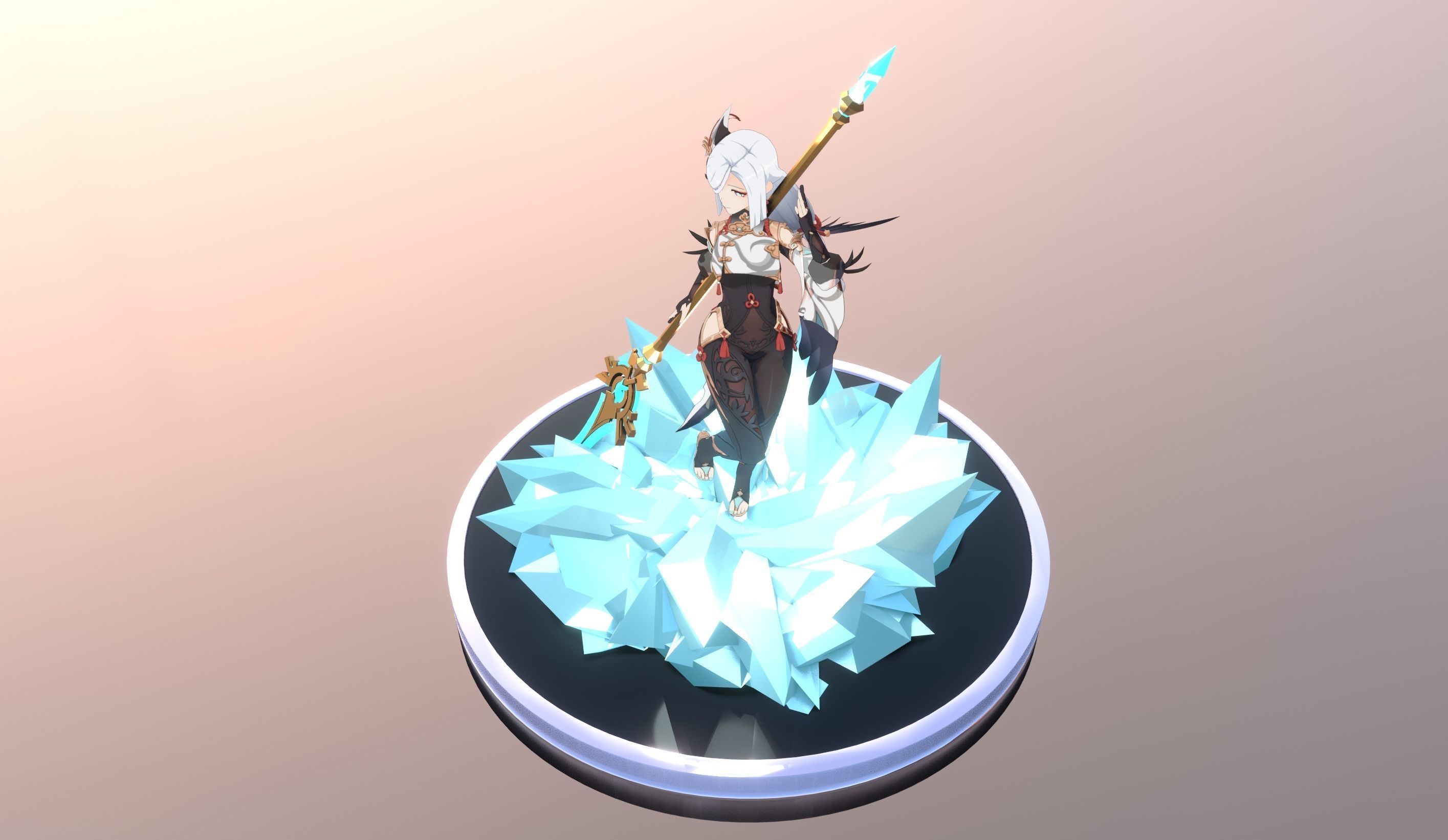 Skyward Spine Shenhe 3D model_2