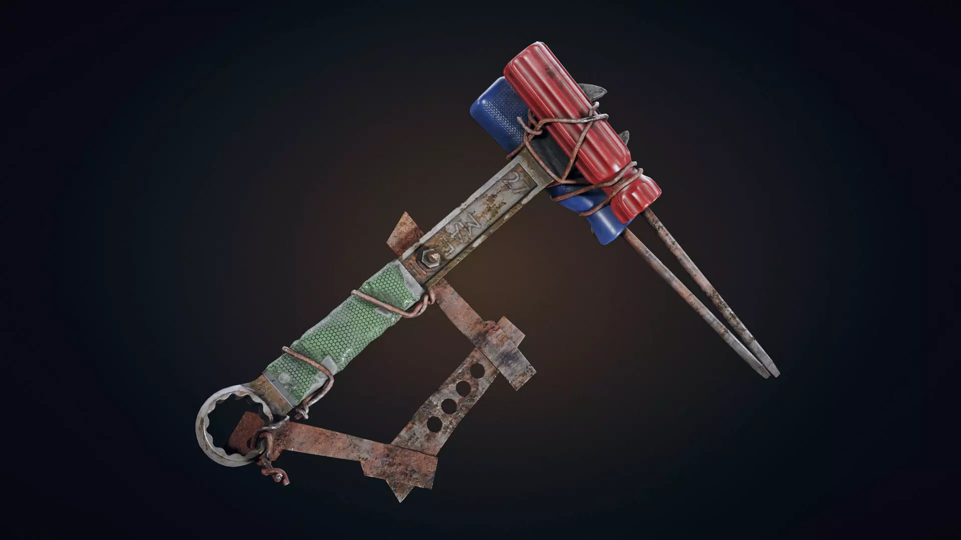 Hand Made Melee Gun Free low-poly 3D model