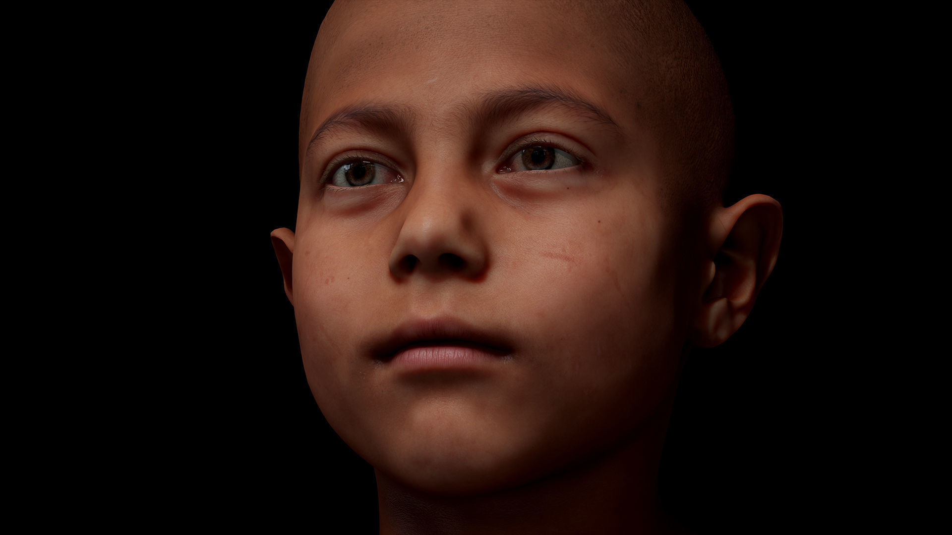 Retopologized Male 3D Head scan - Harry Jackson 3D model_3