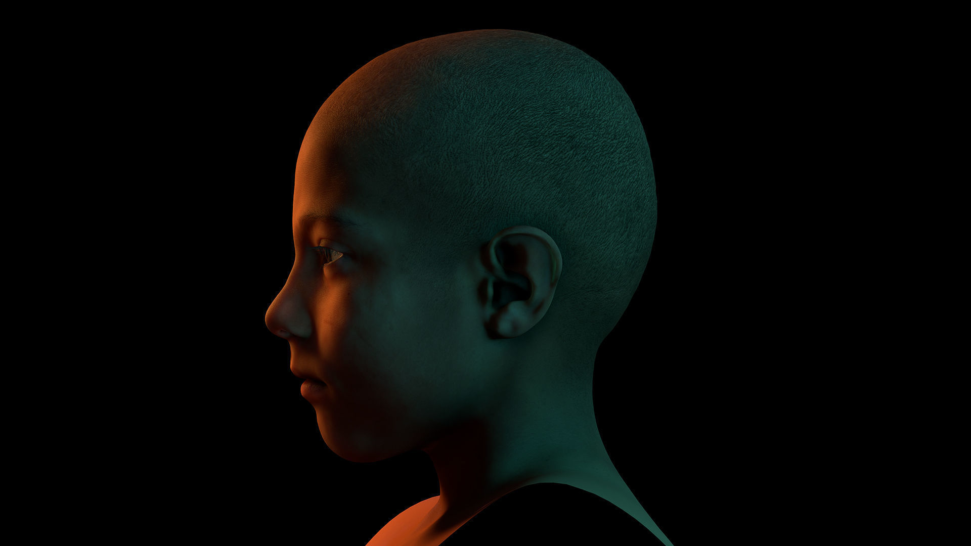 Retopologized Male 3D Head scan - Harry Jackson 3D model_6