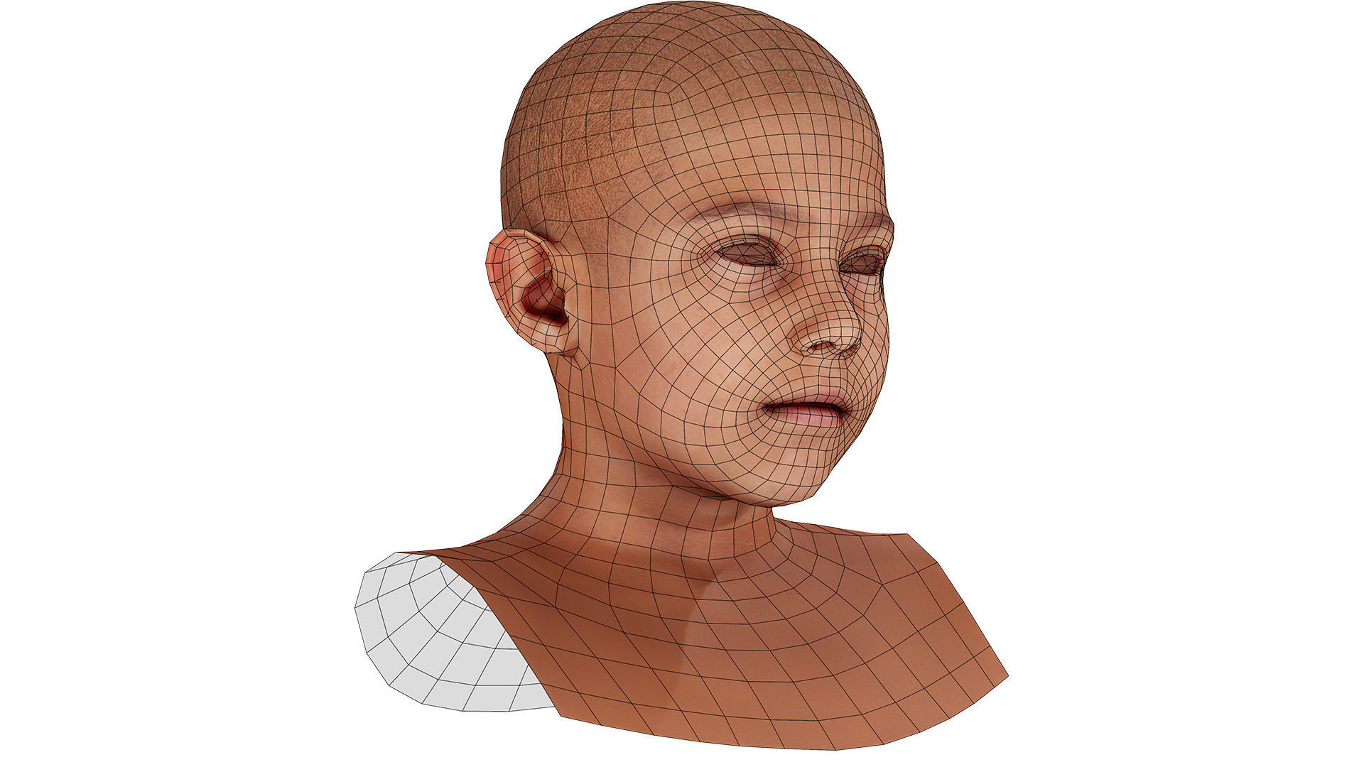 Retopologized Male 3D Head scan - Harry Jackson 3D model_8