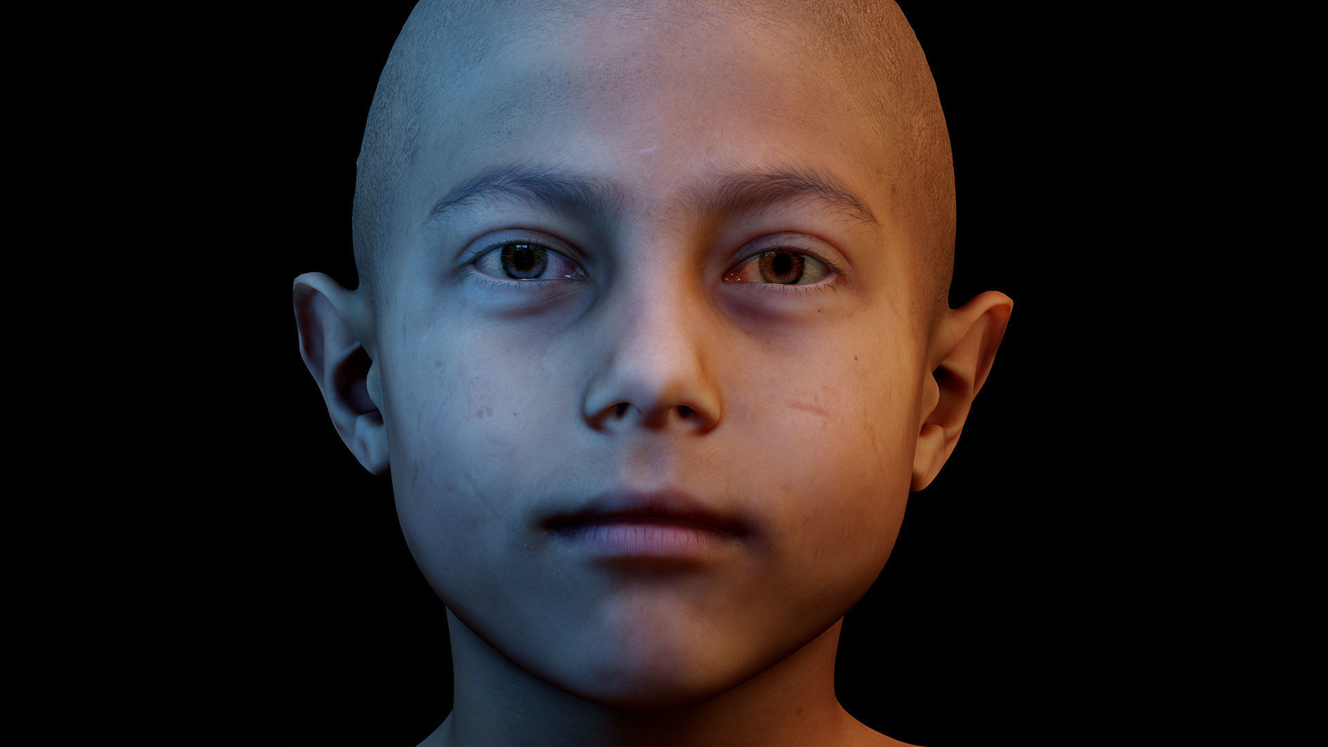 Retopologized Male 3D Head scan - Harry Jackson 3D model_5