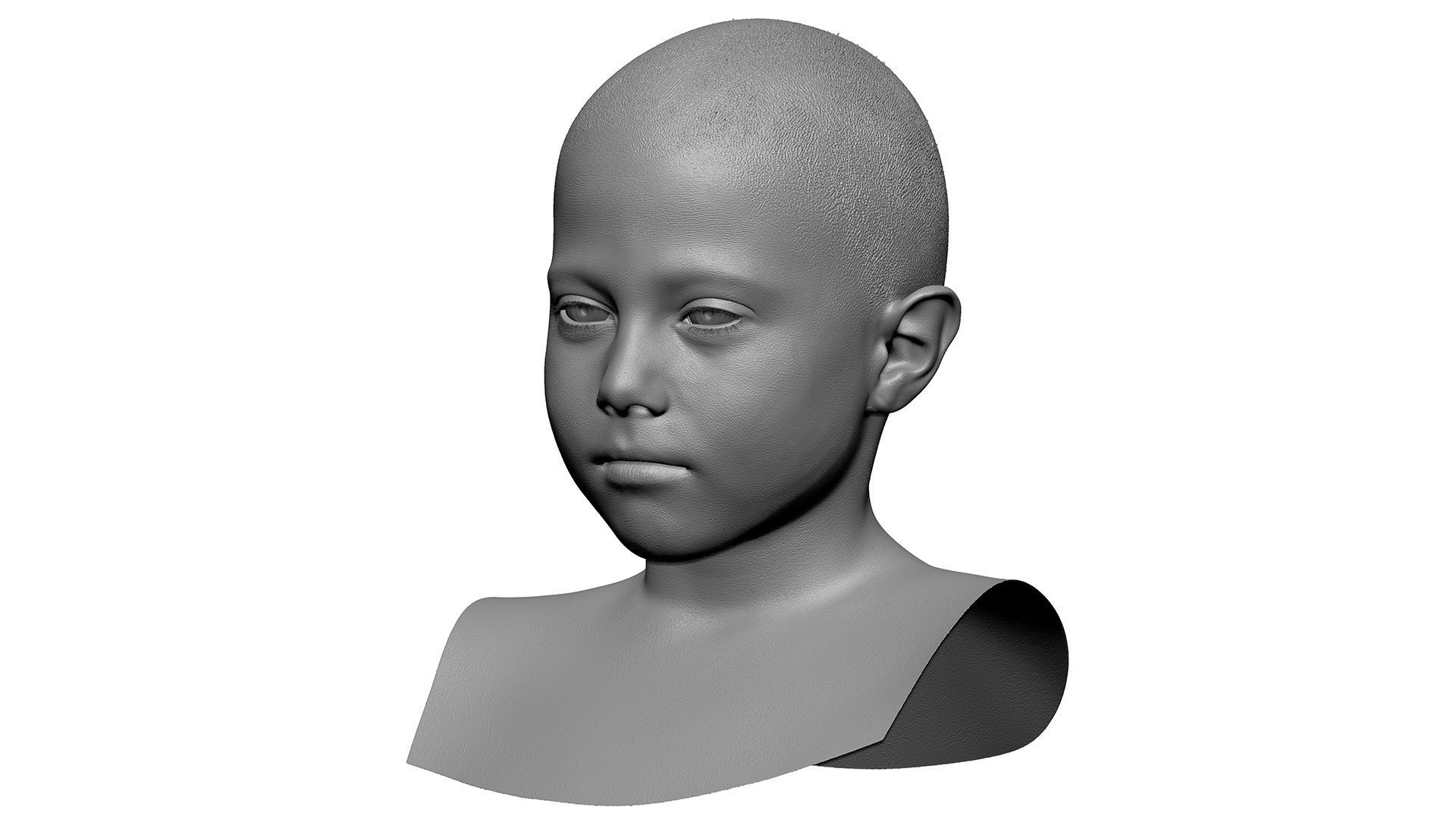 Retopologized Male 3D Head scan - Harry Jackson 3D model_10