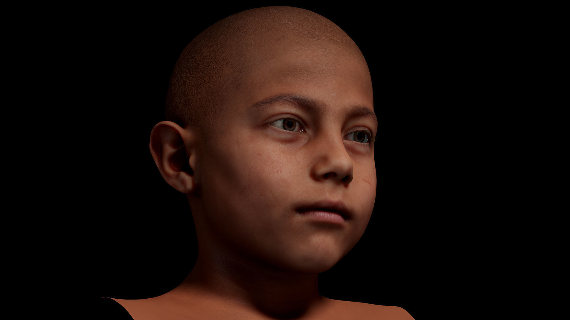 Retopologized Male 3D Head scan - Harry Jackson 3D model_1