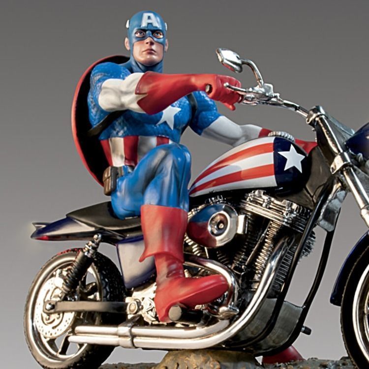 Captain America on Motorcycle 3D Model Ready to Print 3D print model_2