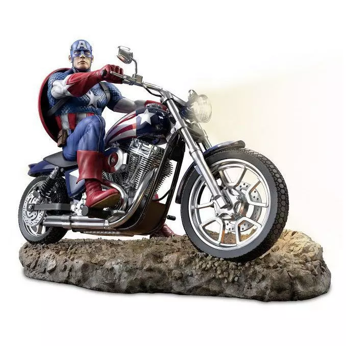 Captain America on Motorcycle 3D Model Ready to Print 3D print model_0
