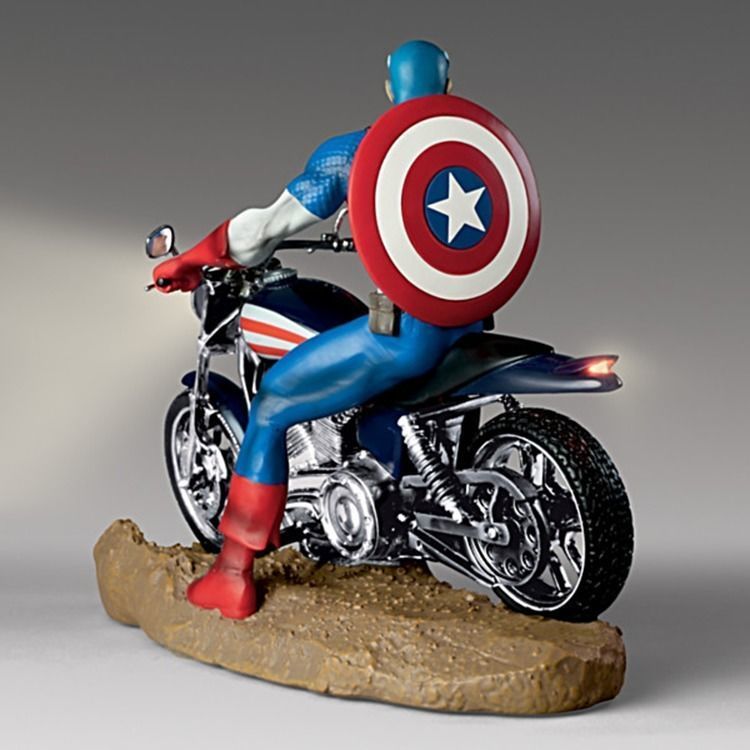 Captain America on Motorcycle 3D Model Ready to Print 3D print model_5