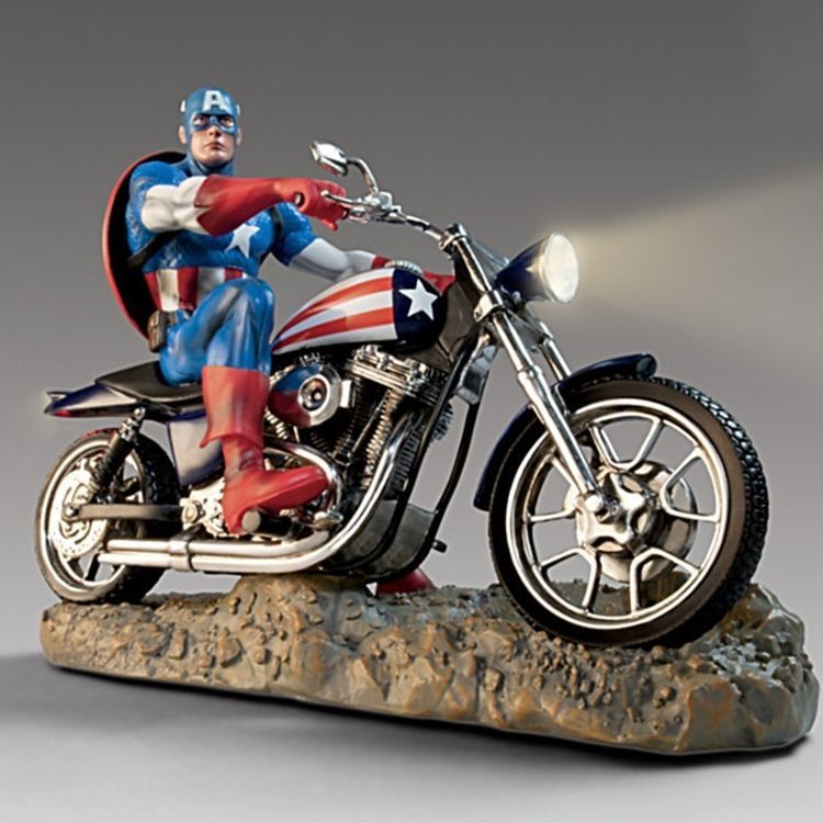 Captain America on Motorcycle 3D Model Ready to Print 3D print model_1