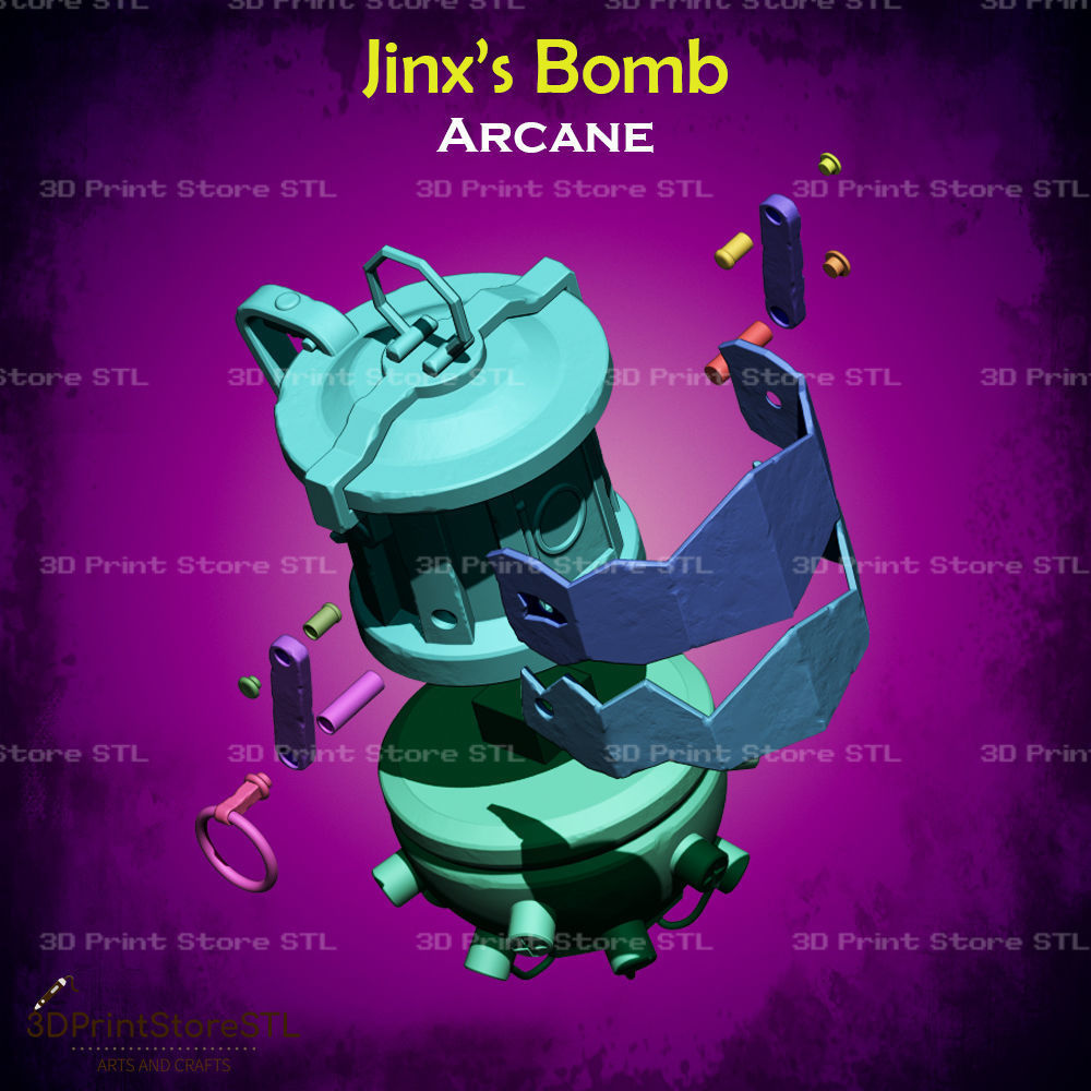 Jinx Bomb Cosplay Arcane - STL File 3D print model_3