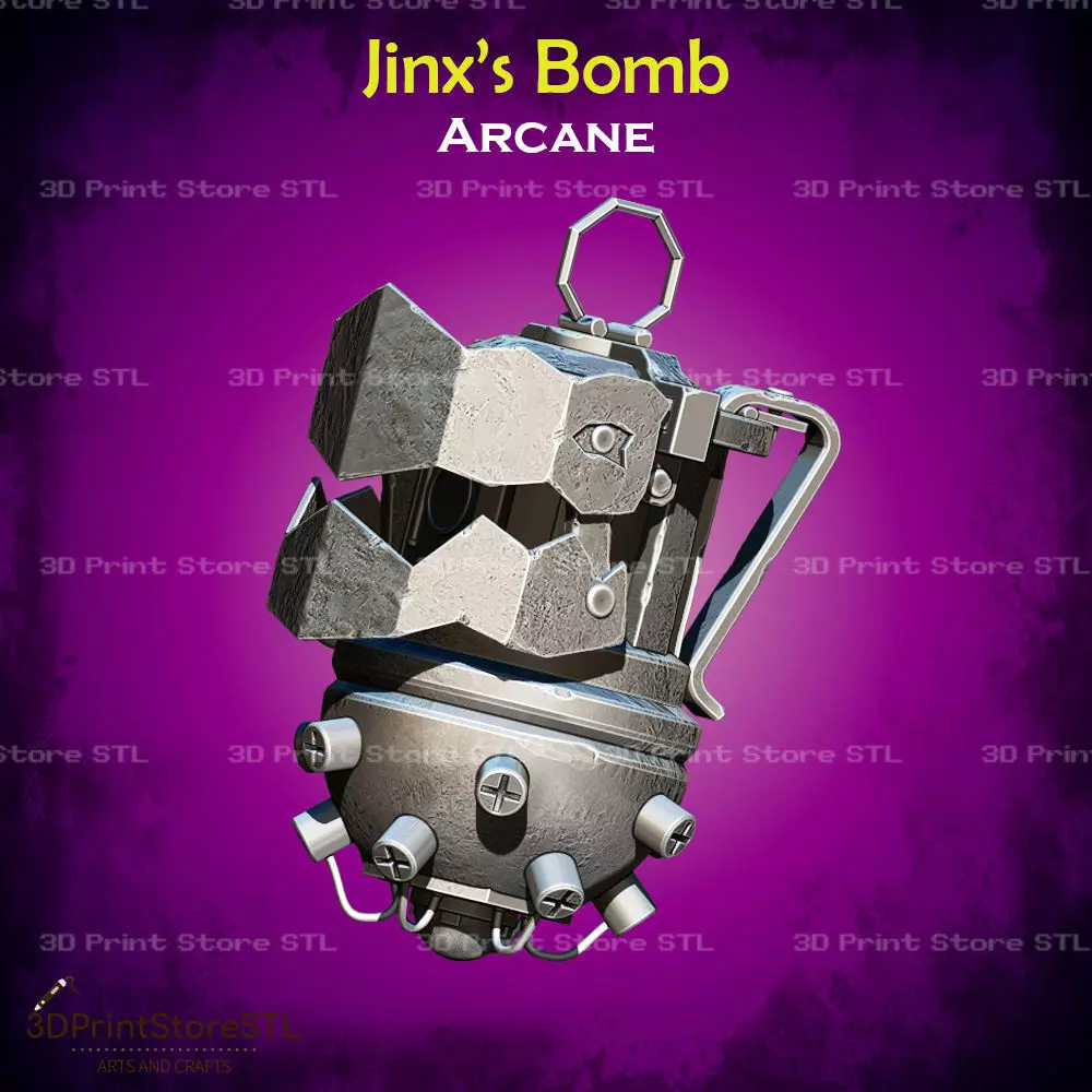 Jinx Bomb Cosplay Arcane - STL File 3D print model_0