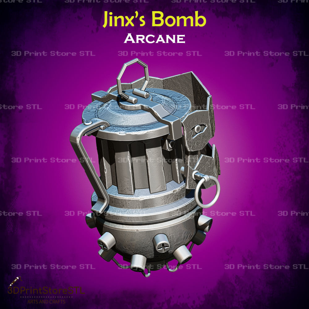 Jinx Bomb Cosplay Arcane - STL File 3D print model_1