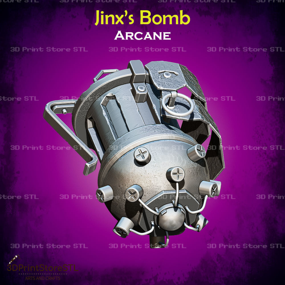 Jinx Bomb Cosplay Arcane - STL File 3D print model_2