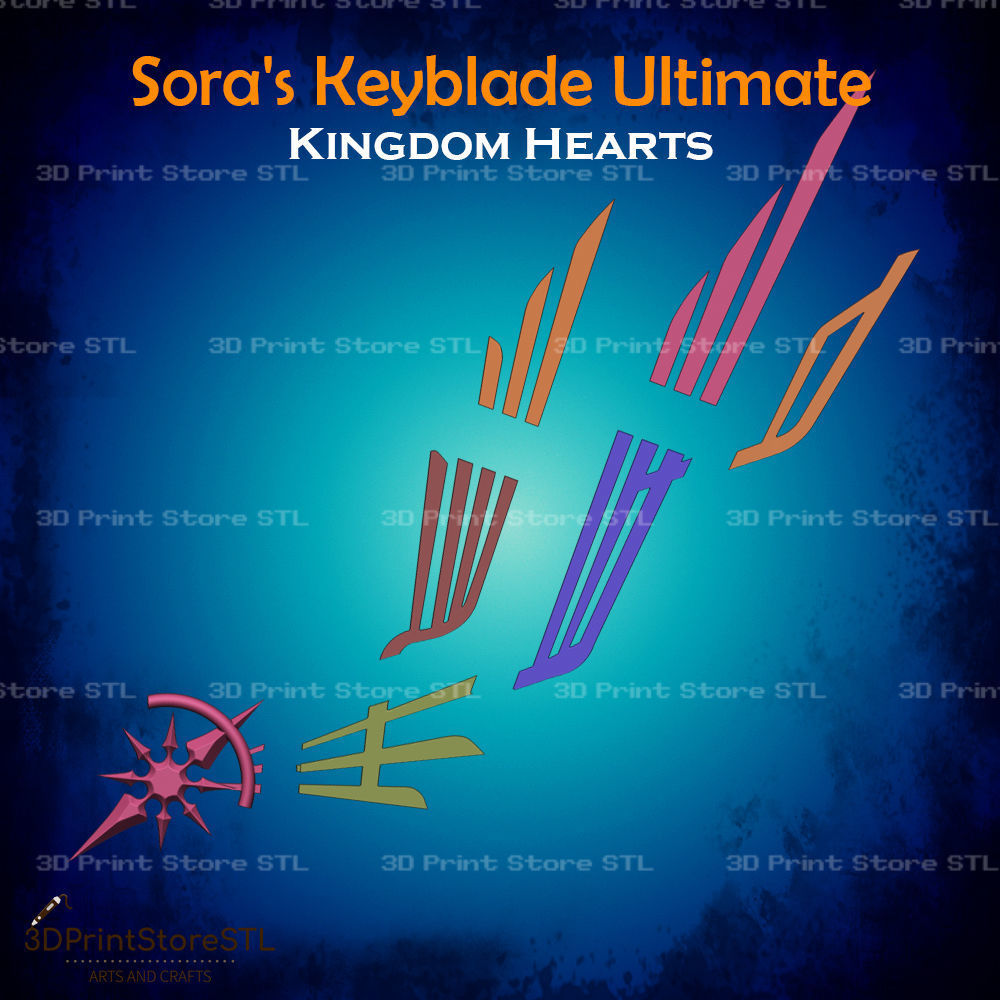 Sora Keyblade Ultima Cosplay Kingdom Hearts - STL File 3D print model_7