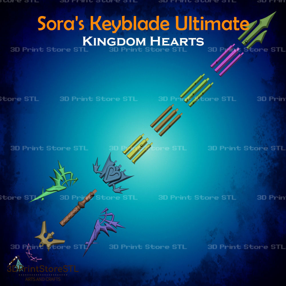 Sora Keyblade Ultima Cosplay Kingdom Hearts - STL File 3D print model_3