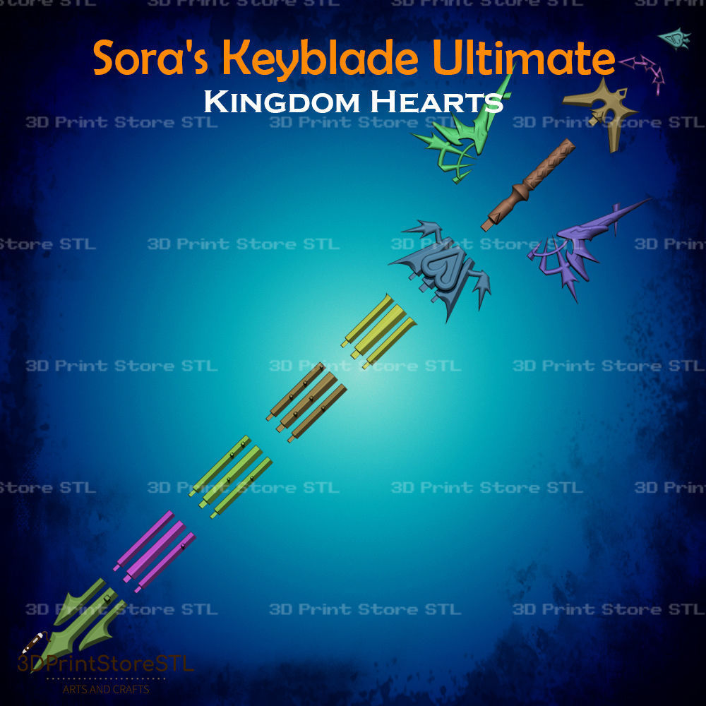Sora Keyblade Ultima Cosplay Kingdom Hearts - STL File 3D print model_2